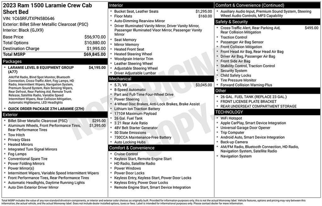 2023 RAM 1500 Laramie Crew Cab 4x4 5'7" Box