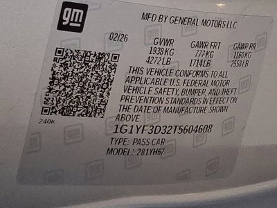 2026 Chevrolet Corvette Z06 3LZ