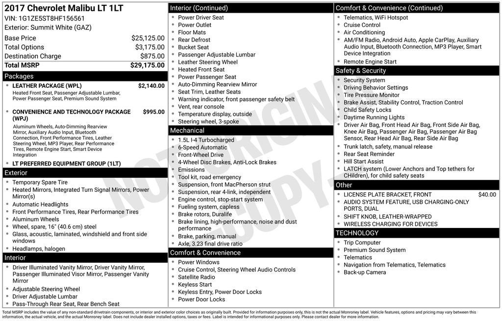 2017 Chevrolet Malibu LT