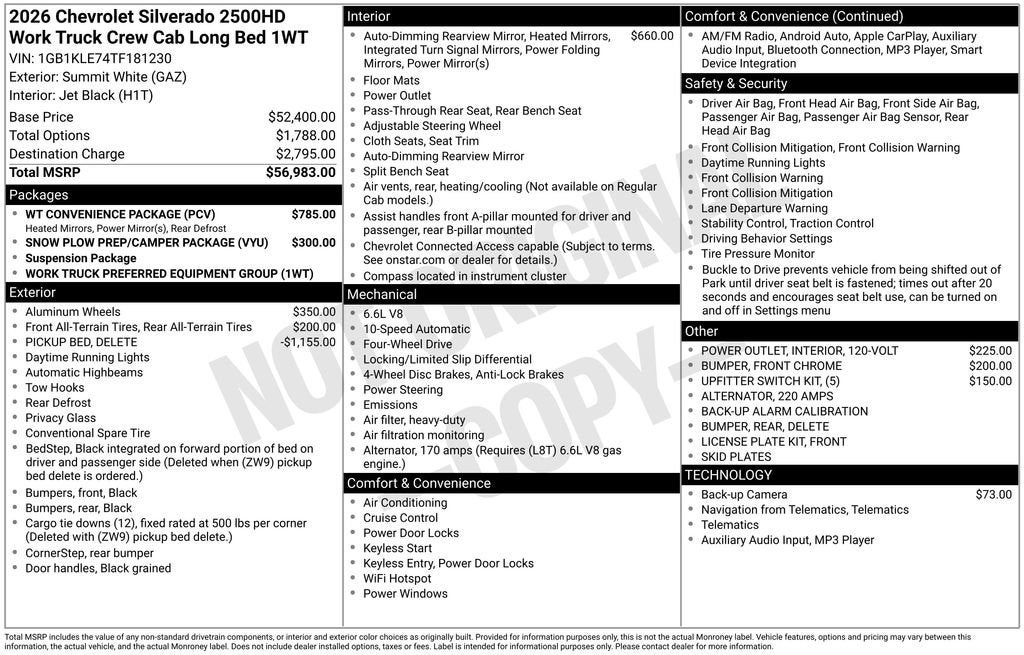 2026 Chevrolet Silverado 2500 HD WT