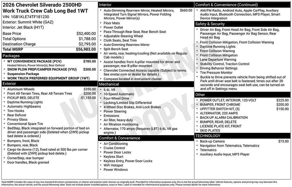 2026 Chevrolet Silverado 2500 HD WT