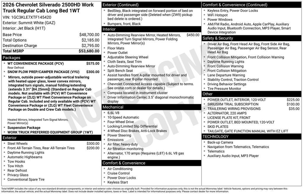 2026 Chevrolet Silverado 2500 HD WT