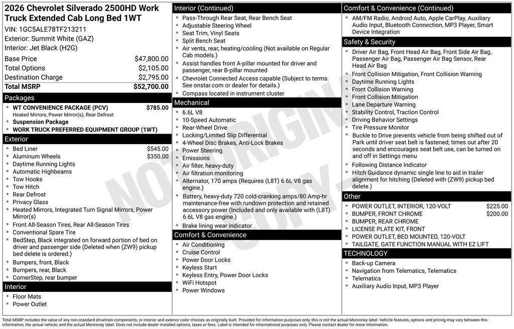 2026 Chevrolet Silverado 2500 HD WT
