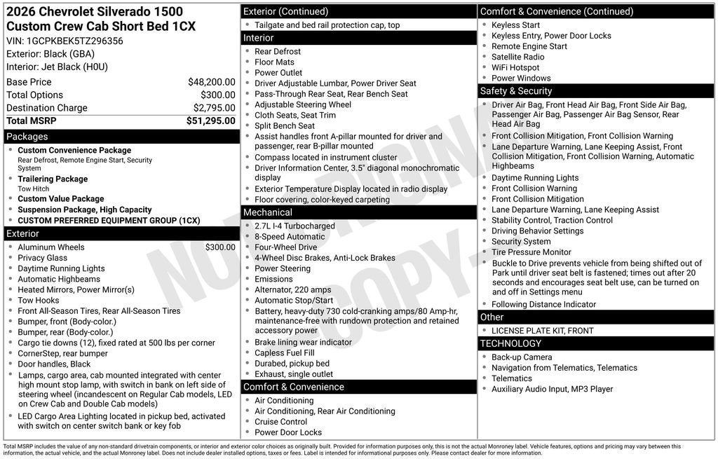 2026 Chevrolet Silverado 1500 Custom