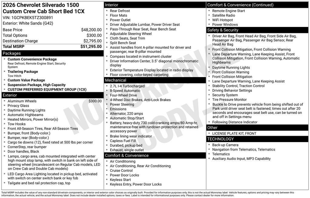 2026 Chevrolet Silverado 1500 Custom