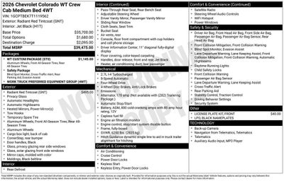 2026 Chevrolet Colorado WT