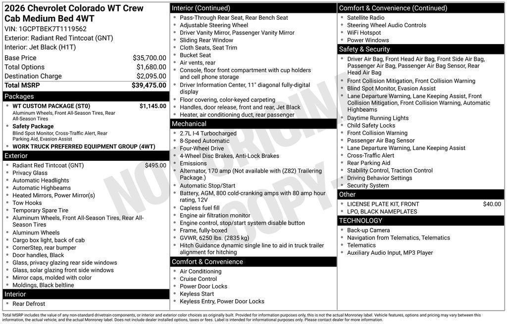 2026 Chevrolet Colorado WT