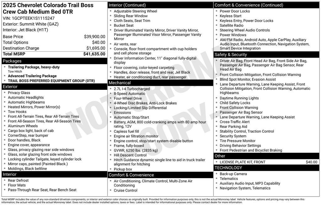 2025 Chevrolet Colorado Trail Boss