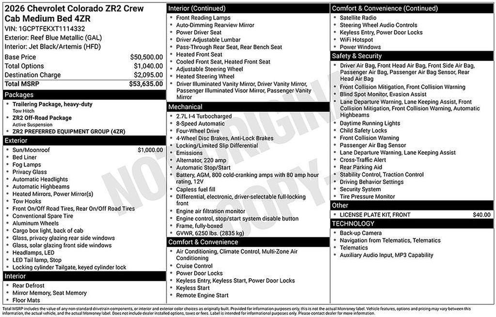 2026 Chevrolet Colorado ZR2