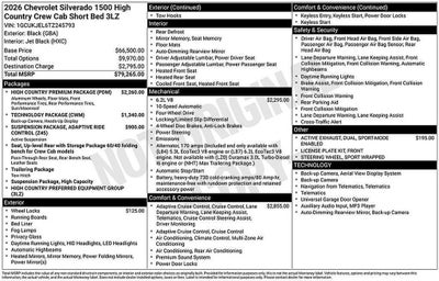 2026 Chevrolet Silverado 1500 High Country