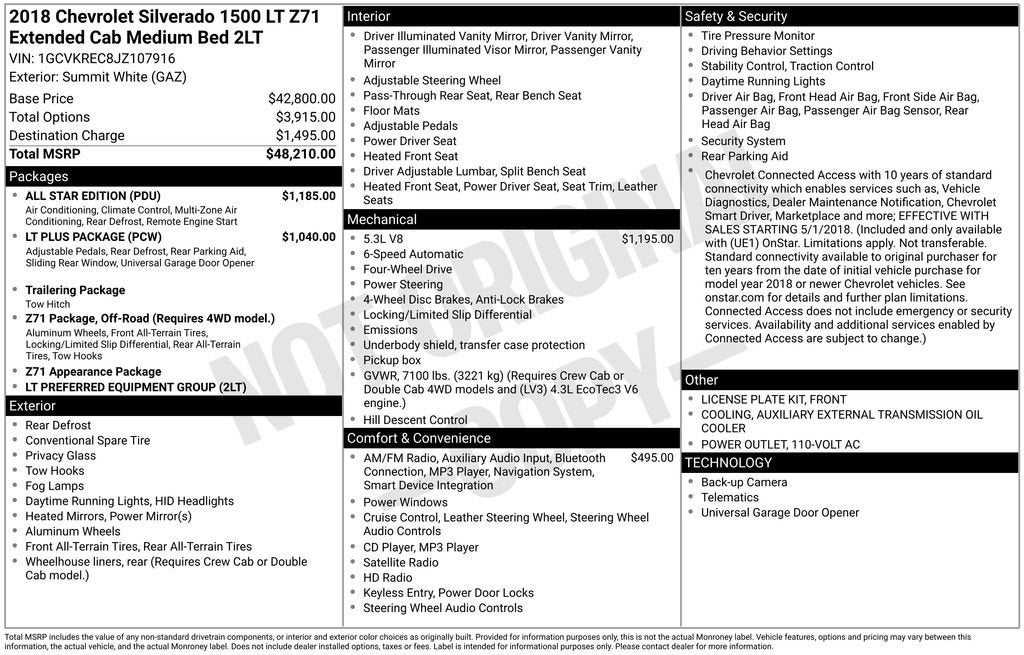 2018 Chevrolet Silverado 1500 LT