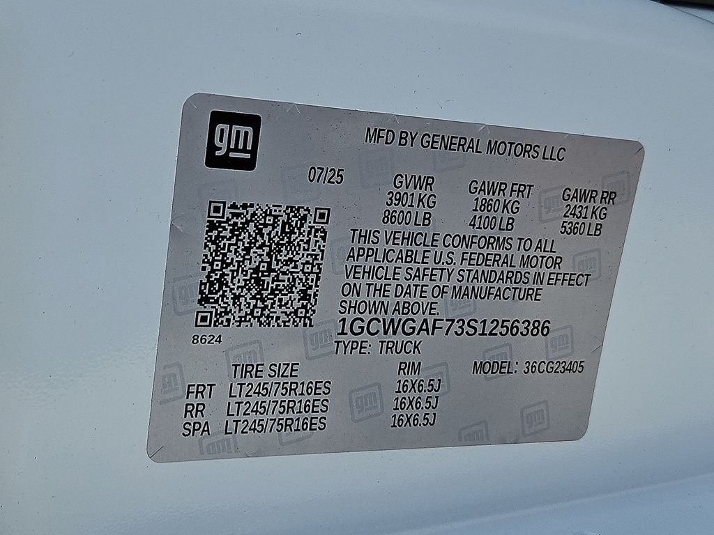 2025 Chevrolet Express 2500 Work Van Cargo