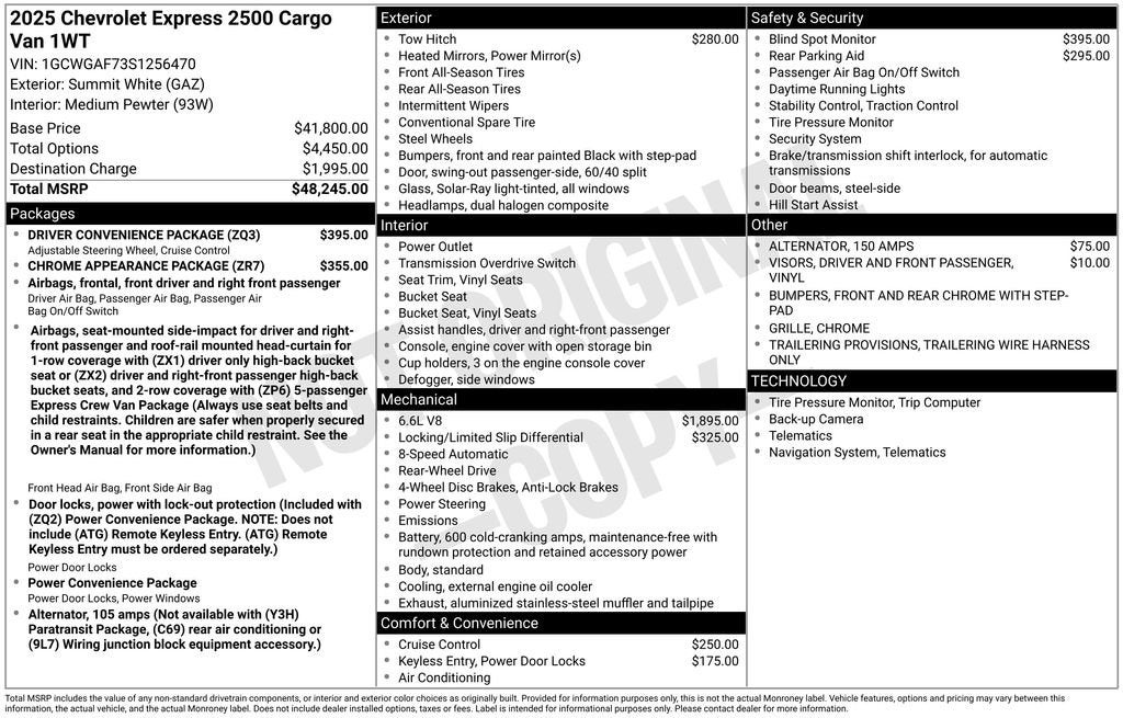 2025 Chevrolet Express Cargo WT