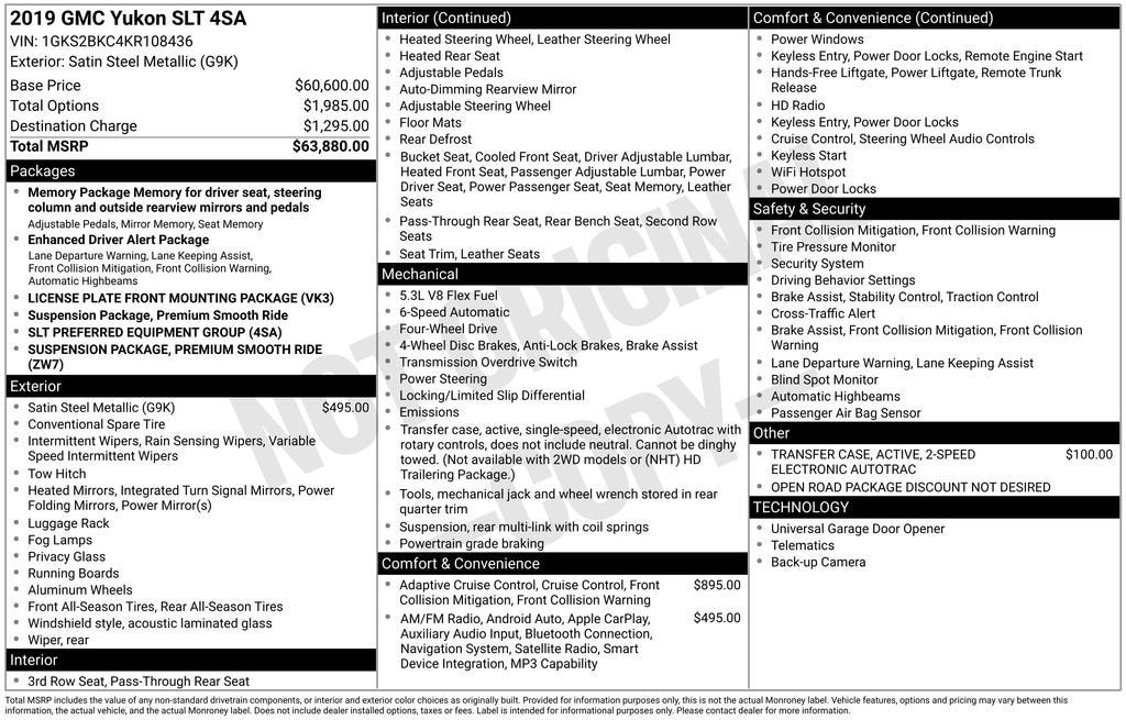 2019 GMC Yukon SLT