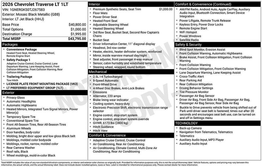 2026 Chevrolet Traverse LT