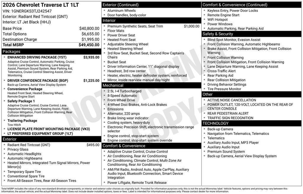 2026 Chevrolet Traverse LT