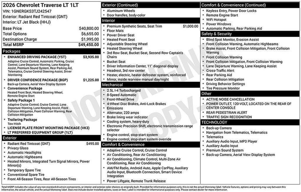 2026 Chevrolet Traverse LT