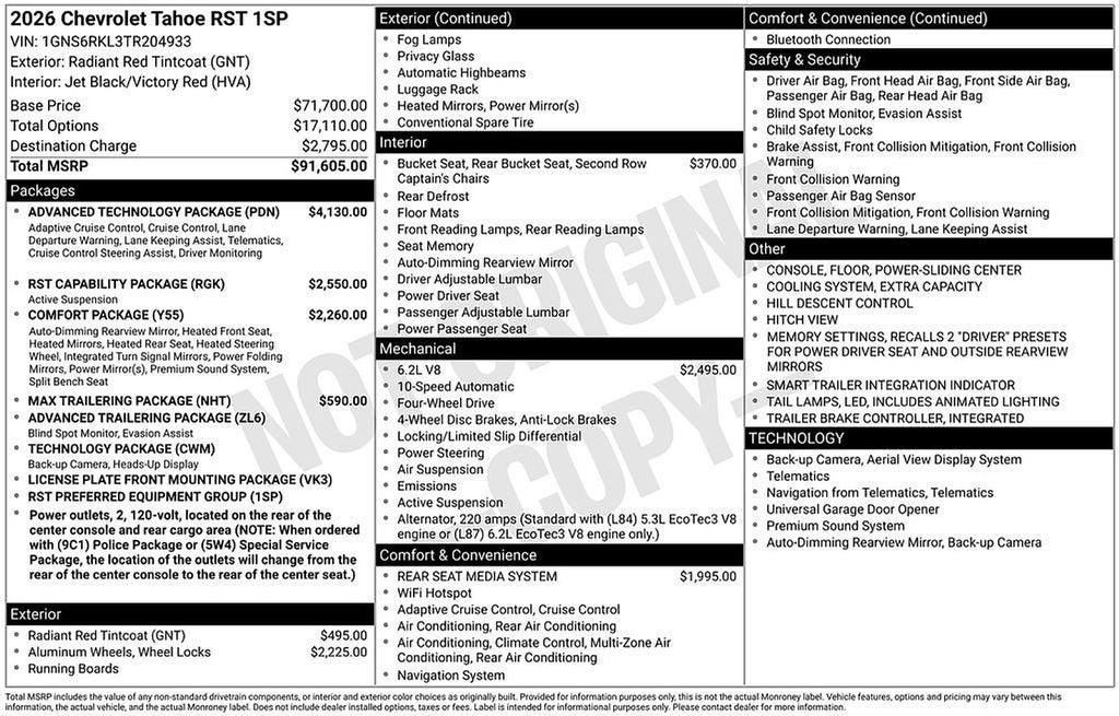 2026 Chevrolet Tahoe RST