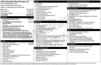 2026 Chevrolet Tahoe Premier