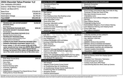 2026 Chevrolet Tahoe Premier