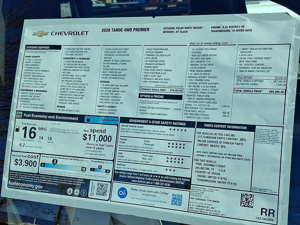 2026 Chevrolet Tahoe Premier