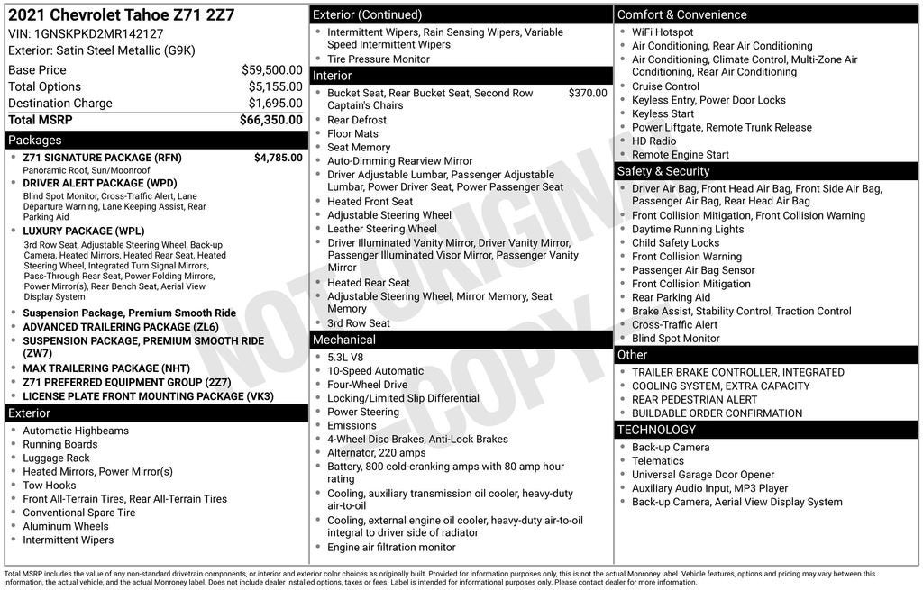 2021 Chevrolet Tahoe Z71