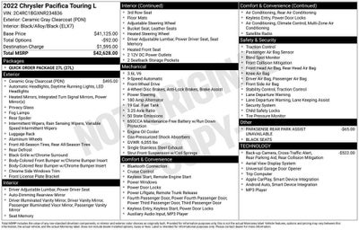 2022 Chrysler Pacifica Touring L