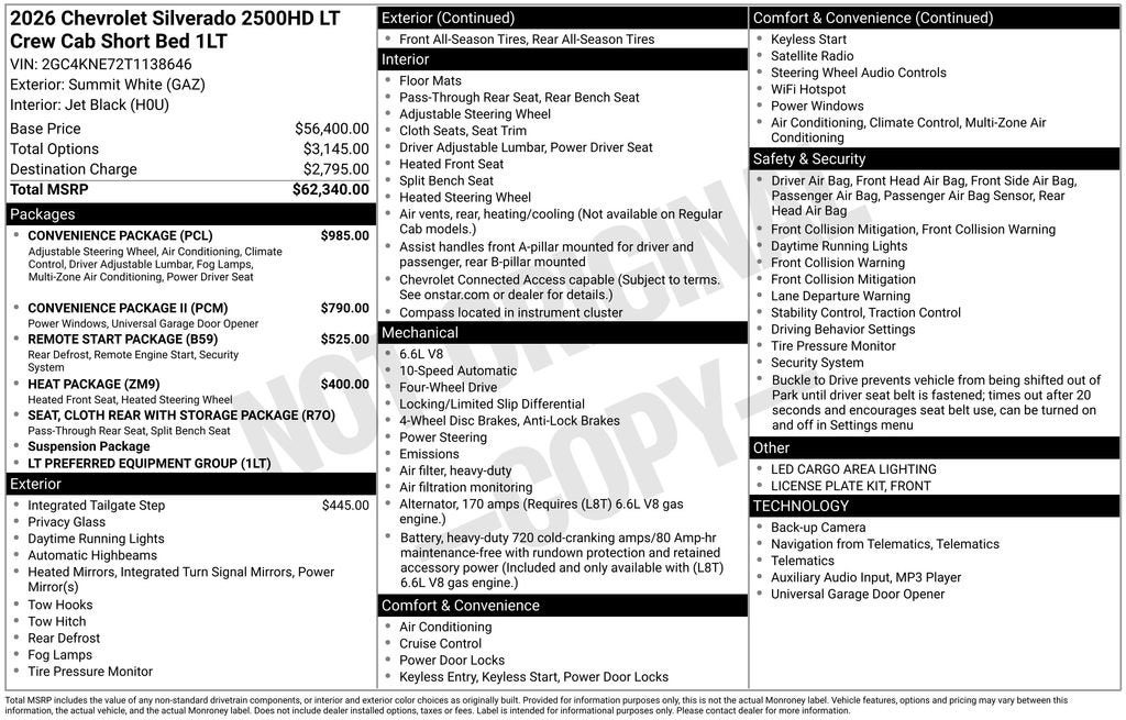 2026 Chevrolet Silverado 2500 HD LT