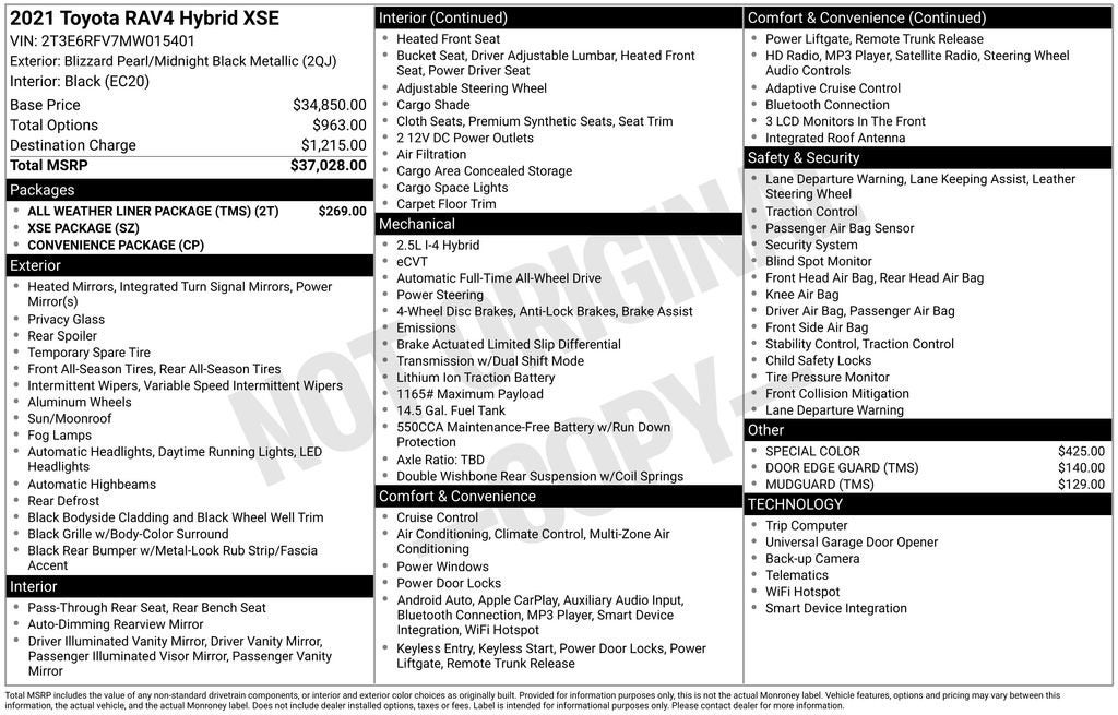 2021 Toyota RAV4 Hybrid XSE