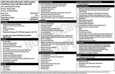 2026 Chevrolet Silverado 1500 Custom Trail Boss
