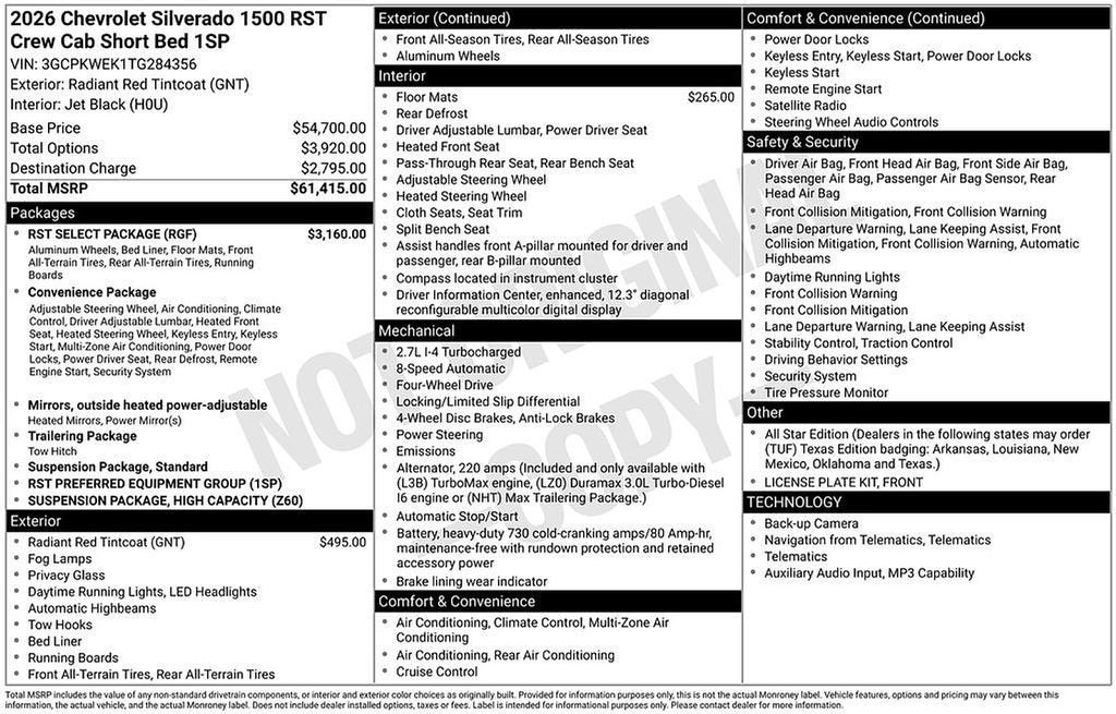 2026 Chevrolet Silverado 1500 RST