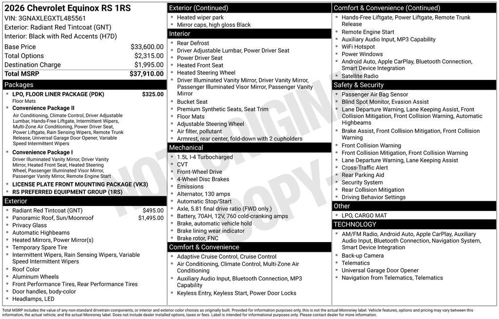 2026 Chevrolet Equinox RS