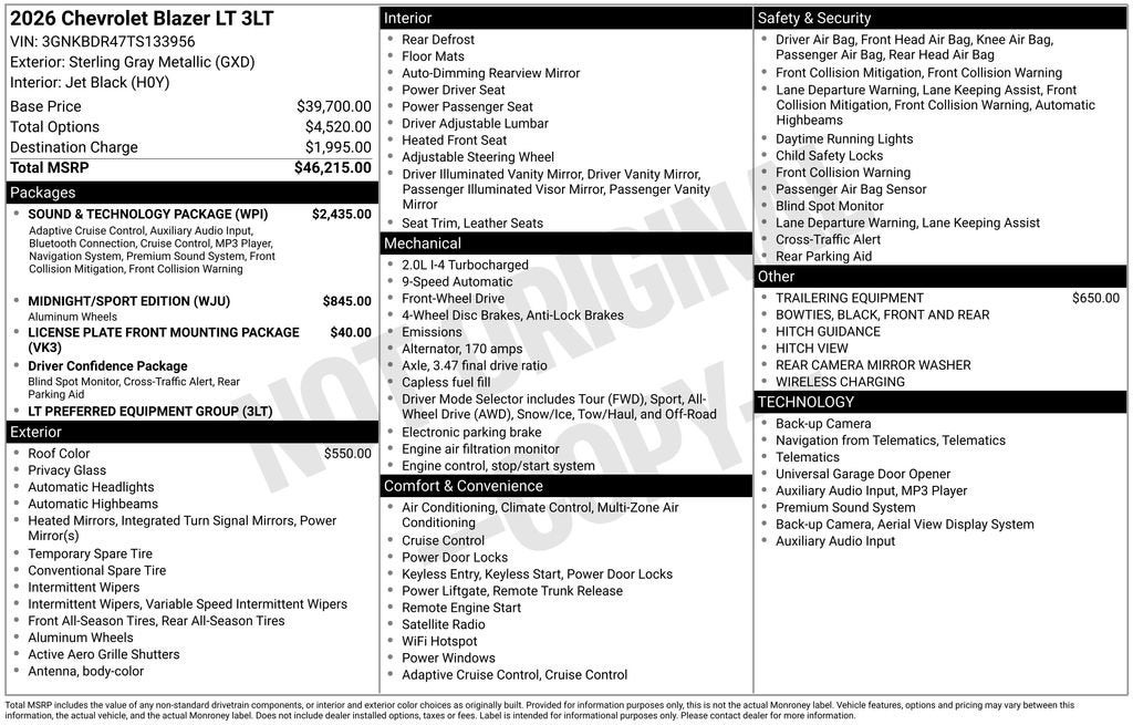 2026 Chevrolet Blazer 3LT