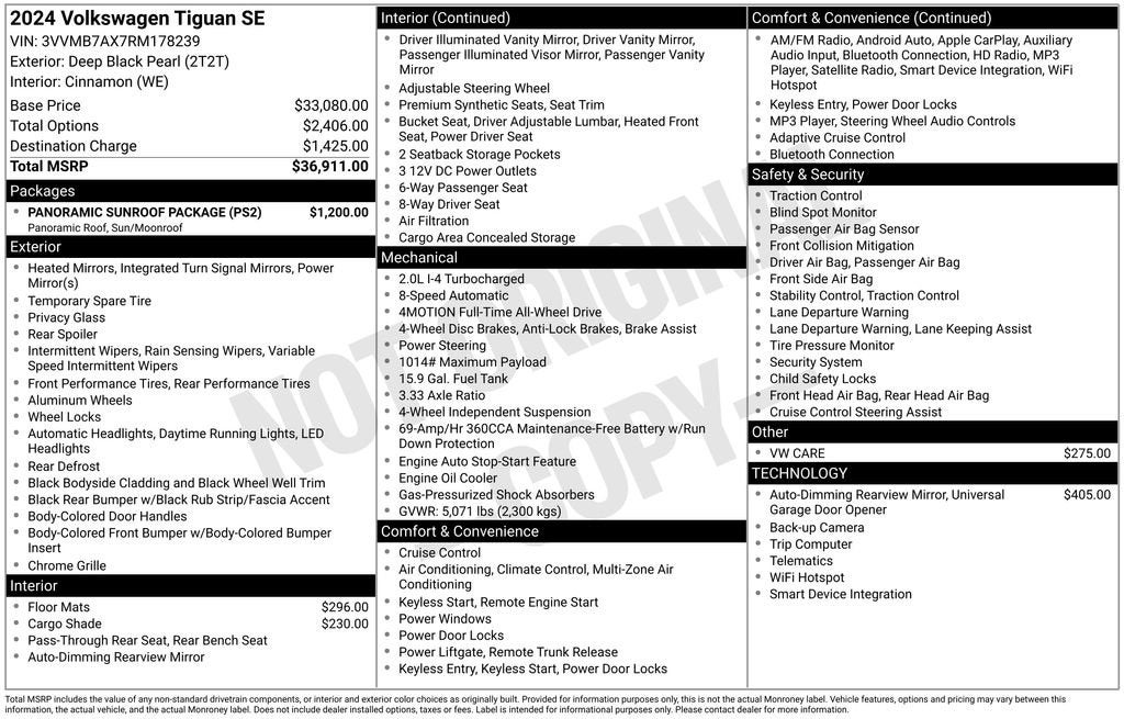 2024 Volkswagen Tiguan 2.0T SE