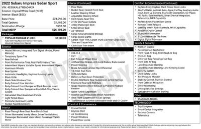 2022 Subaru Impreza Sport Sedan