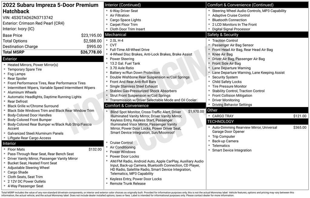 2022 Subaru Impreza Premium 5-Door