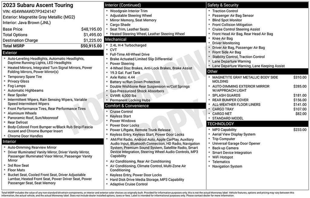 2023 Subaru Ascent Touring 7-Passenger