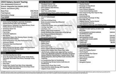2023 Subaru Ascent Touring 7-Passenger
