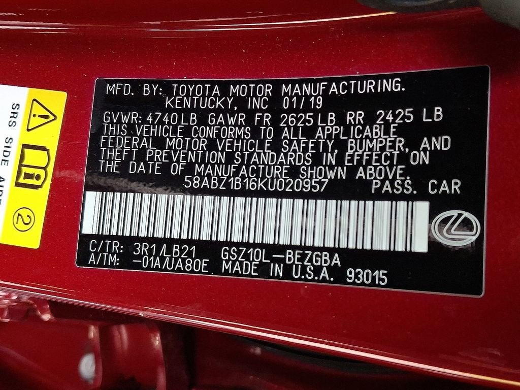 2019 Lexus ES ES 350