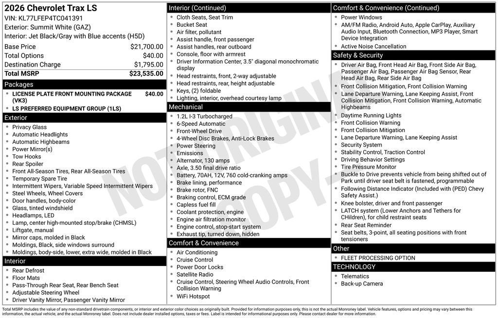 2026 Chevrolet Trax LS