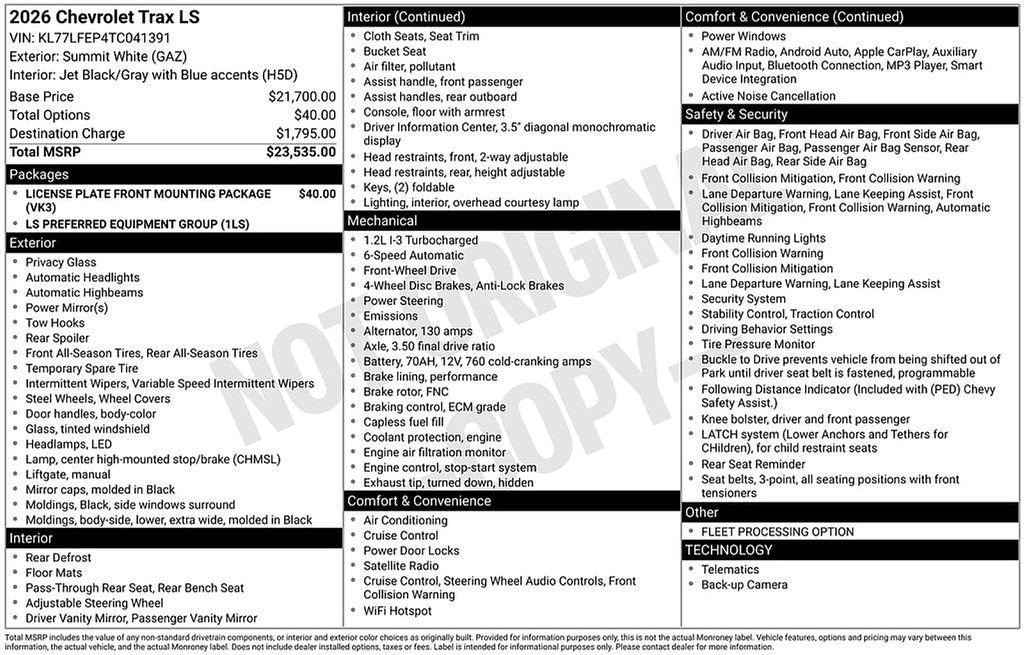 2026 Chevrolet Trax LS