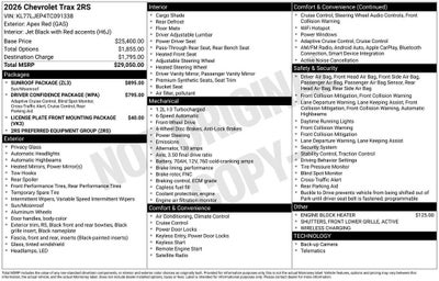 2026 Chevrolet Trax 2RS