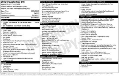 2026 Chevrolet Trax 2RS