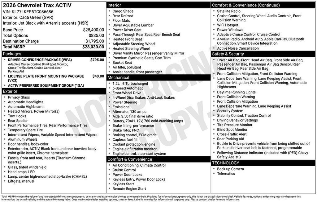 2026 Chevrolet Trax ACTIV