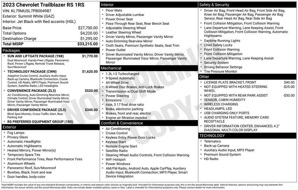 2023 Chevrolet Trailblazer RS