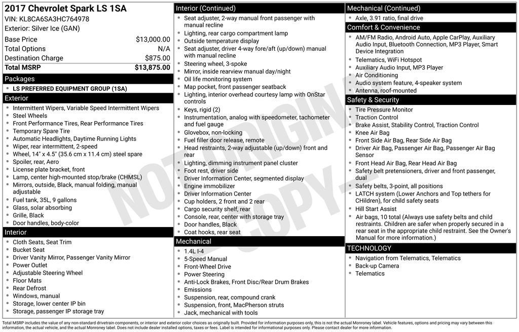 2017 Chevrolet Spark LS