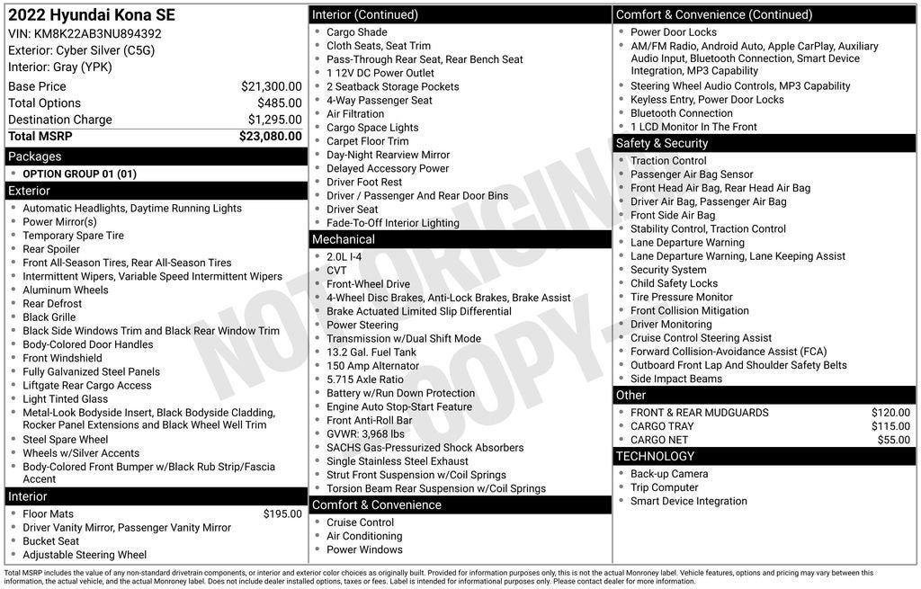 2022 Hyundai Kona SE