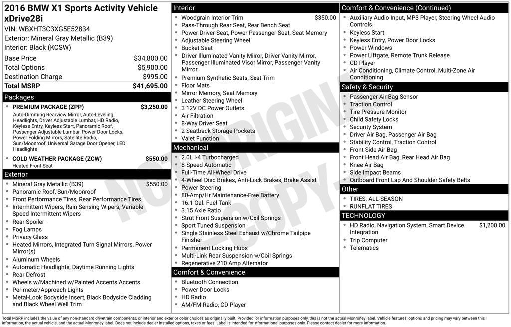 2016 BMW X1 xDrive28i